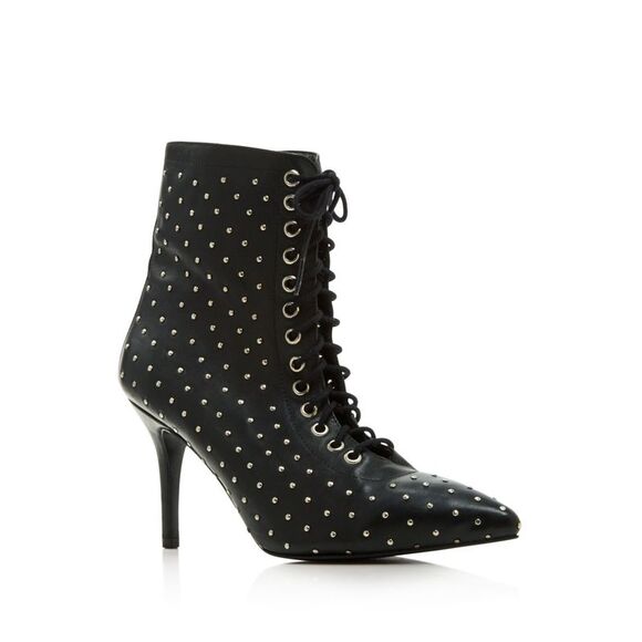 ARCHIVE Womens Black Lace Delancey Pointed Toe Stiletto Leather Booties 7